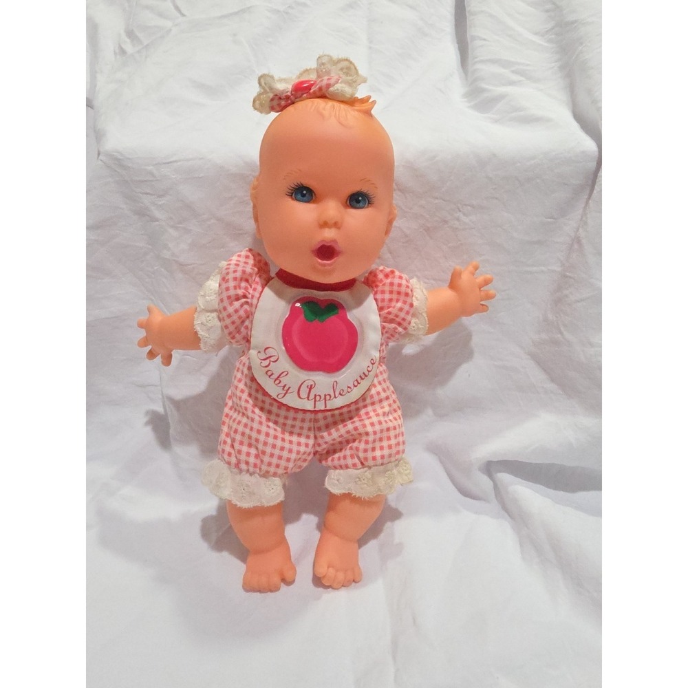Vintage 1996 GERBER Baby "Baby‎ Applesauce" 8.5" Tall Doll With Bow